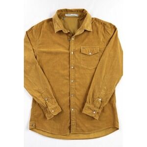 CRIQUET Mens Corduroy Button Down Pearl Buttons Size L